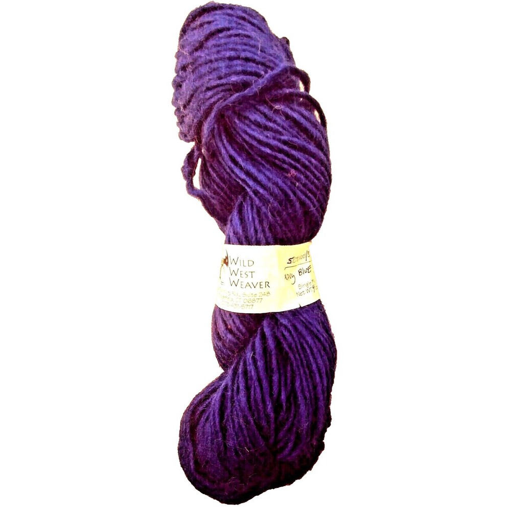 Wild West Weaver Yarn Skein Wool Mohair Navy Blue 1 Ply 4 oz Handspun - Picture 2 of 3